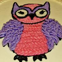 Owl cake with chevron buttercream