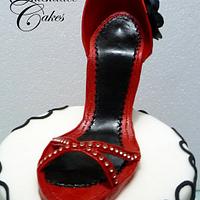 red shoe cake