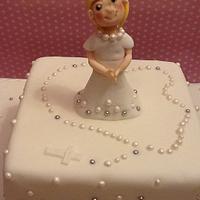 Diamonds and Pearls Communion Cake