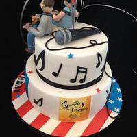 Bruce Springsteen and music themed cake 