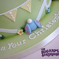 2 Tier Woodland Creature / Meadow Joint Christening Cake