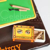 Indian inspired cigar ashtray cake