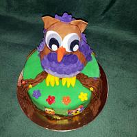 3D owl cake
