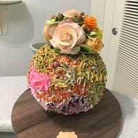 Birthday cake - creamy goodness inside royal icing/chocolate shell
