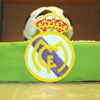 tarta fondant futbol Real Madrid, fondant cake football, Real Madrid