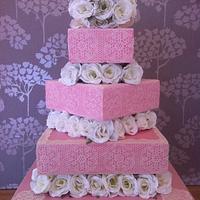 Laced wedding cake