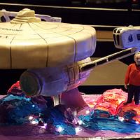 Star Trek Wrath of Khan Enterprise cake