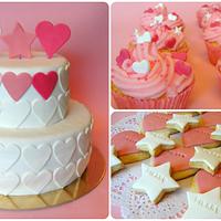 Heart themed cake