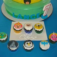  Adventure time themed cake & cupcakes