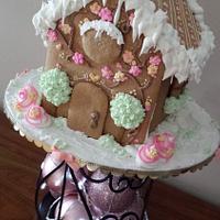 Gingerbread house cake. 