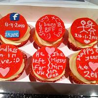 Love story cupcakes