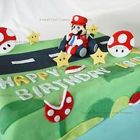 Super Mario car racing cake