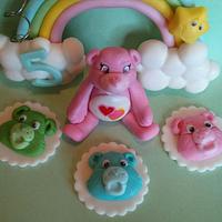 Care Bear cake & cupcake toppers