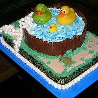 Rubber Duck Camo / camouflage Baby Shower cake