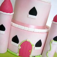 Simple 2 Tier Princess Castle Cake