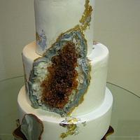 Amber Agate Geode Cake