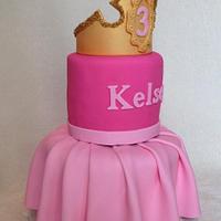 Sleeping Beauty Dress and Crown Birthday Cake