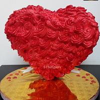 3D standing heart cake