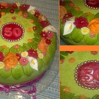 Flower 50th cake