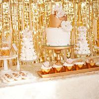 Gold sweet table for golden party ))
