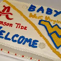 Baby cake two sports teams BC 
