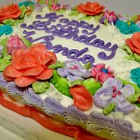 Flower loving buttercream birthday cake
