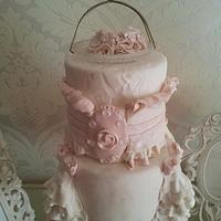 pink ruffle cake