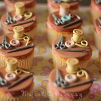 Sewing theme cupcakes