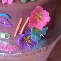 Luau Themed Birthday Cake 