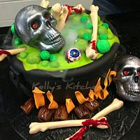 Halloween cauldron cake