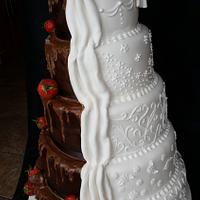 Two tone indulgence wedding cake