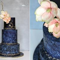 Indigo wedding cake