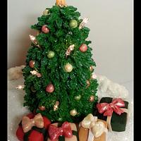 Lighted Christmas Tree Cake