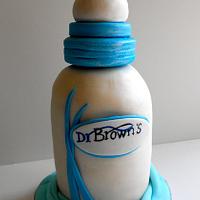 Dr. Brown baby bottle cake