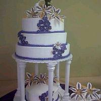  Purple Lilly wedding cake