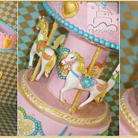 Retro carousel cake