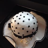 Hat shaped Birthday Cake with polkadots