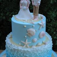 Pretty Beach Wedding Cake