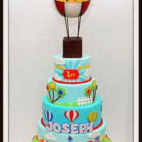 Hot Air Balloon First Birthday Cake