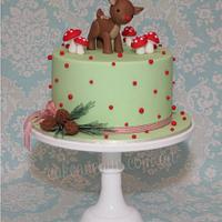 Woodland Themed Rudolph Cake