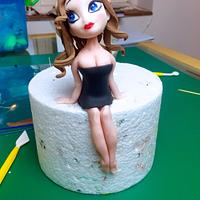 Doll figurine birthday Cake 