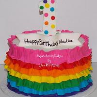 Rainbow Ruffle Smash Cake