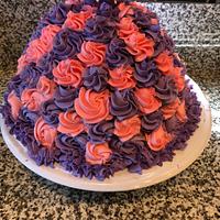 Pink and purple doll cake 