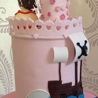 Princess and Pirate cake 