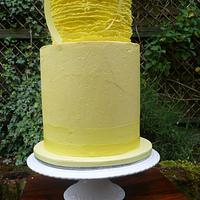 Textured Lemon buttercream wedding cake 