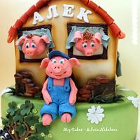 Three Little Pigs Cake