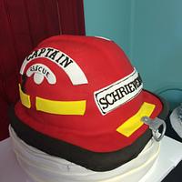Firemans helmet Grooms cake