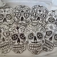 2D sugar skulls detail