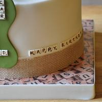 Scrabble birthday cake