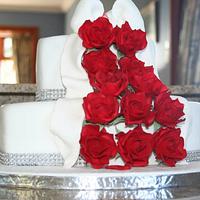 Cascading Red Roses
